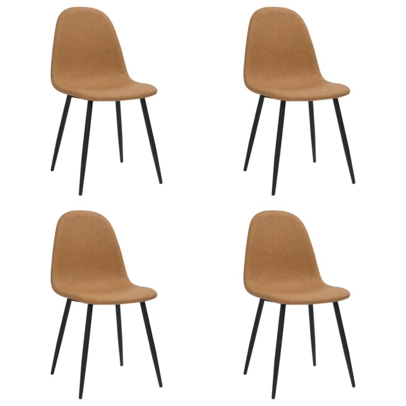 Esszimmerstühle 4 Stk. 45x54,5x87 cm Hellbraun Kunstleder Esszimmerstühle 4 Stk. 45x54,5x87 cm Hellbraun Kunstleder