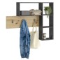 FMD Wandgarderobe 4 Offene Fächer Anthrazit und Eichenoptik FMD Wandgarderobe 4 Offene Fächer Anthrazit und Eichenoptik