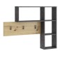 FMD Wandgarderobe 4 Offene Fächer Anthrazit und Eichenoptik FMD Wandgarderobe 4 Offene Fächer Anthrazit und Eichenoptik