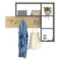FMD Wandgarderobe 4 Offene Fächer Anthrazit und Eichenoptik FMD Wandgarderobe 4 Offene Fächer Anthrazit und Eichenoptik
