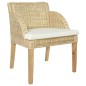 Esszimmerstühle mit Kissen 2 Stk. Natur Rattan