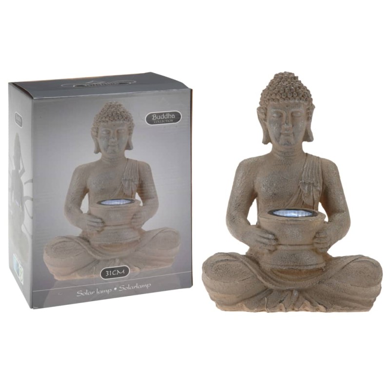 ProGarden Gartenfigur Buddha mit Solarleuchte ProGarden Gartenfigur Buddha mit Solarleuchte