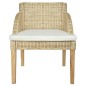 Esszimmerstühle mit Kissen 2 Stk. Natur Rattan