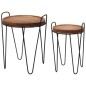 H&S Collection 2-tlg. Beistelltisch-Set Rund Teak H&S Collection 2-tlg. Beistelltisch-Set Rund Teak