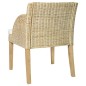 Esszimmerstühle mit Kissen 2 Stk. Natur Rattan