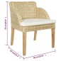 Esszimmerstühle mit Kissen 2 Stk. Natur Rattan