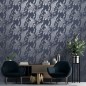 DUTCH WALLCOVERINGS Tapete Pfauen-Motiv Marineblau und Silbern DUTCH WALLCOVERINGS Tapete Pfauen-Motiv Marineblau und Silbern