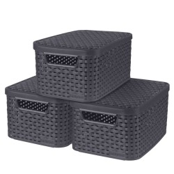 Curver Aufbewahrungsboxen mit Deckel 3 Stk. Style S 6L Anthrazit