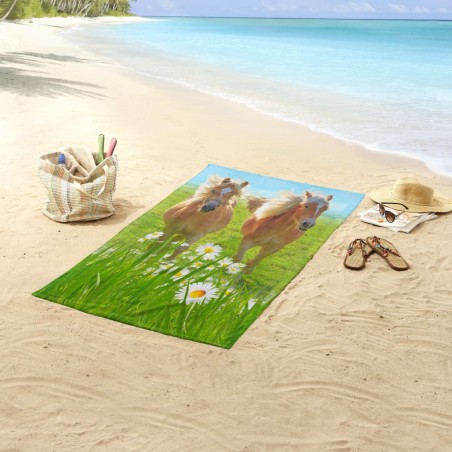 Good Morning Strandtuch HORSES 75x150 cm Mehrfarbig