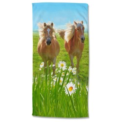 Good Morning Strandtuch HORSES 75x150 cm Mehrfarbig