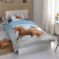 Good Morning Kinder-Bettwäsche-Set FREE 140x200/220 cm Braun und Blau Good Morning Kinder-Bettwäsche-Set FREE 140x200/220 cm Braun und Blau