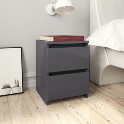 vidaXL Nachttische 2 Stk. Hochglanz-Grau 30×30×40 cm Holzwerkstoff
