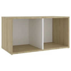 vidaXL TV-Schrank Weiß Sonoma-Eiche 72x35x36,5 cm Holzwerkstoff