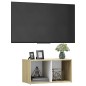 vidaXL TV-Schrank Weiß Sonoma-Eiche 72x35x36,5 cm Holzwerkstoff vidaXL TV-Schrank Weiß Sonoma-Eiche 72x35x36,5 cm Holzwerkstoff