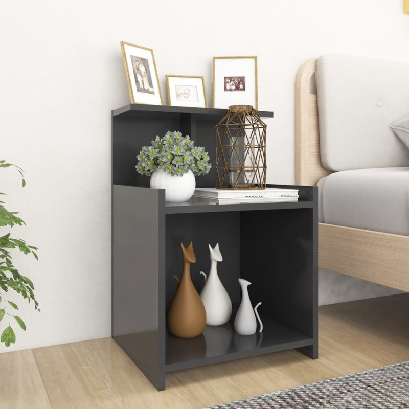 vidaXL Nachttisch Grau 40x35x60 cm Holzwerkstoff vidaXL Nachttisch Grau 40x35x60 cm Holzwerkstoff