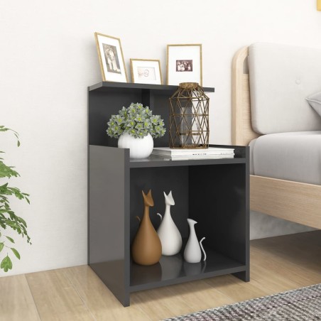 vidaXL Nachttisch Grau 40x35x60 cm Holzwerkstoff