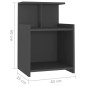 vidaXL Nachttisch Grau 40x35x60 cm Holzwerkstoff vidaXL Nachttisch Grau 40x35x60 cm Holzwerkstoff