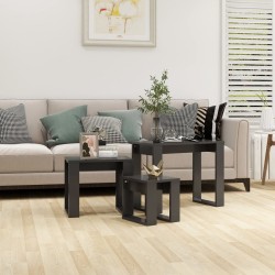 vidaXL Satztische 3-tlg. Grau Holzwerkstoff