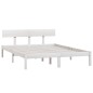 vidaXL Massivholzbett Weiß Kiefer 135x190 cm vidaXL Massivholzbett Weiß Kiefer 135x190 cm