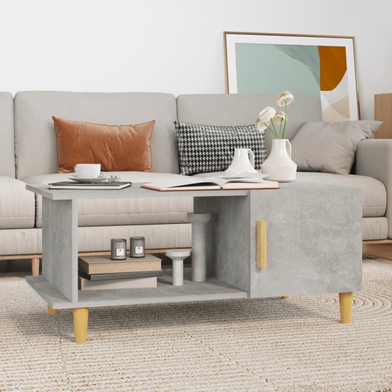 vidaXL Couchtisch Betongrau 90x50x40 cm Holzwerkstoff vidaXL Couchtisch Betongrau 90x50x40 cm Holzwerkstoff
