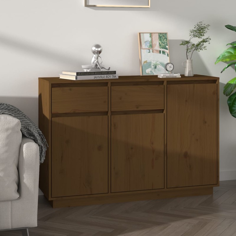 vidaXL Sideboard Honigbraun 110x34x75 cm Massivholz Kiefer vidaXL Sideboard Honigbraun 110x34x75 cm Massivholz Kiefer