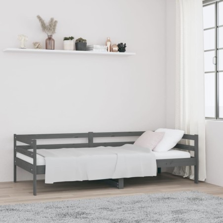 vidaXL Tagesbett Grau 90x190 cm Massivholz Kiefer