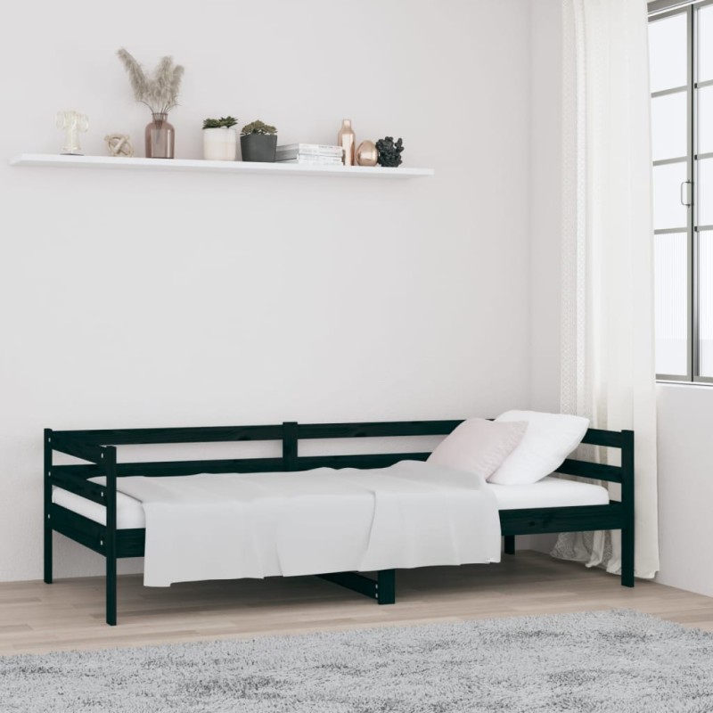 vidaXL Tagesbett Schwarz 90x190 cm Massivholz Kiefer vidaXL Tagesbett Schwarz 90x190 cm Massivholz Kiefer