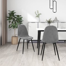 vidaXL Esszimmerstühle 2 Stk. Hellgrau Samt
