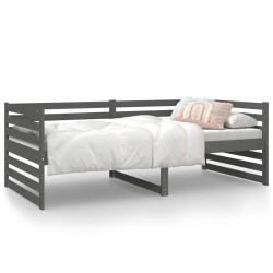 vidaXL Tagesbett Grau 90x190 cm Massivholz Kiefer