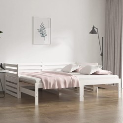 vidaXL Tagesbett Ausziehbar Weiß 2x(90x190) cm Massivholz Kiefer