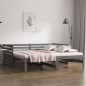 vidaXL Tagesbett Ausziehbar Grau 2x(90x190) cm Massivholz Kiefer vidaXL Tagesbett Ausziehbar Grau 2x(90x190) cm Massivholz Kiefer