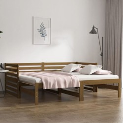 vidaXL Tagesbett Ausziehbar Honigbraun 2x(80x200) cm Massivholz Kiefer
