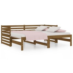 vidaXL Tagesbett Ausziehbar Honigbraun 2x(80x200) cm Massivholz Kiefer
