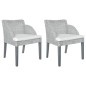 Esszimmerstühle mit Kissen 2 Stk. Grau Natur Rattan Esszimmerstühle mit Kissen 2 Stk. Grau Natur Rattan