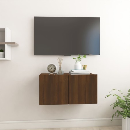 vidaXL TV-Wandschrank Braun Eiche 60x30x30 cm Holzwerkstoff