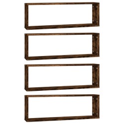vidaXL Wandregale 4 Stk. Räuchereiche 80x15x26,5 cm Holzwerkstoff