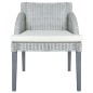 Esszimmerstühle mit Kissen 2 Stk. Grau Natur Rattan Esszimmerstühle mit Kissen 2 Stk. Grau Natur Rattan