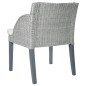 Esszimmerstühle mit Kissen 2 Stk. Grau Natur Rattan Esszimmerstühle mit Kissen 2 Stk. Grau Natur Rattan