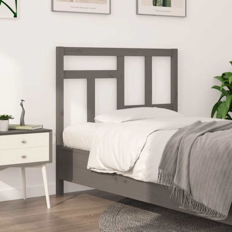 vidaXL Bett-Kopfteil Grau 105,5x4x100 cm Massivholz Kiefer vidaXL Bett-Kopfteil Grau 105,5x4x100 cm Massivholz Kiefer