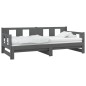 vidaXL Tagesbett Ausziehbar Grau Massivholz Kiefer 2x(80x200) cm vidaXL Tagesbett Ausziehbar Grau Massivholz Kiefer 2x(80x200) cm