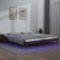 vidaXL Massivholzbett mit LEDs Honigbraun 150x200 cm vidaXL Massivholzbett mit LEDs Honigbraun 150x200 cm