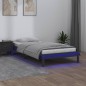 vidaXL Massivholzbett mit LEDs Grau 75x190 cm vidaXL Massivholzbett mit LEDs Grau 75x190 cm