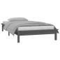 vidaXL Massivholzbett mit LEDs Grau 75x190 cm vidaXL Massivholzbett mit LEDs Grau 75x190 cm