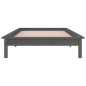 vidaXL Massivholzbett mit LEDs Grau 75x190 cm vidaXL Massivholzbett mit LEDs Grau 75x190 cm
