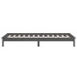 vidaXL Massivholzbett mit LEDs Grau 75x190 cm vidaXL Massivholzbett mit LEDs Grau 75x190 cm