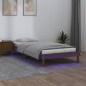 vidaXL Massivholzbett mit LEDs Honigbraun 90x190 cm vidaXL Massivholzbett mit LEDs Honigbraun 90x190 cm