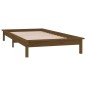 vidaXL Massivholzbett mit LEDs Honigbraun 90x190 cm vidaXL Massivholzbett mit LEDs Honigbraun 90x190 cm