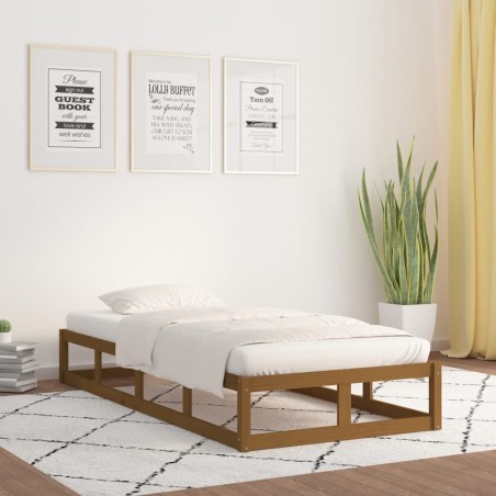 vidaXL Massivholzbett Honigbraun 100x200 cm