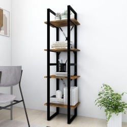 vidaXL Bücherregal 4 Fächer Räuchereiche 40x30x140 cm Holzwerkstoff