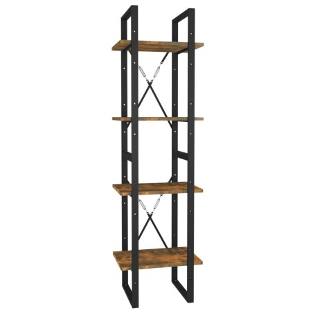 vidaXL Bücherregal 4 Fächer Räuchereiche 40x30x140 cm Holzwerkstoff